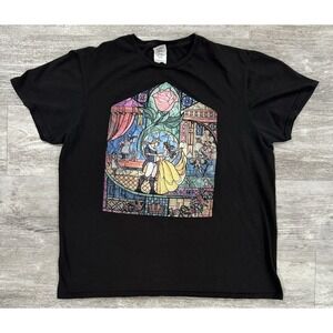 Vintage Delta Soft Tag Beauty And The Beast Stained Glass Portrait Size Large